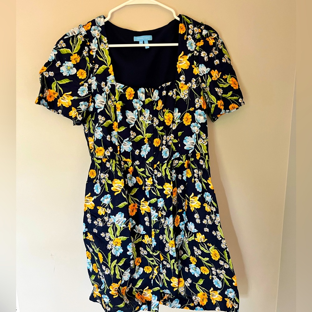 Draper James Floral Linen Dress